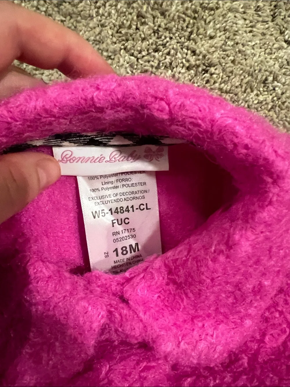 Bonnie Baby Bright Pink Faux-Sherpa Pea Coat